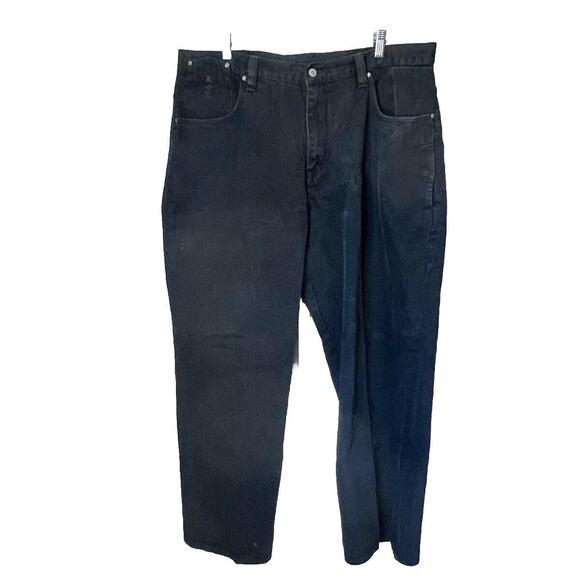 Rocawear Vintage Baggy Jeans 42x34 Black Denim Grunge Hip Hop Punk Retro Street - Picture 1 of 10